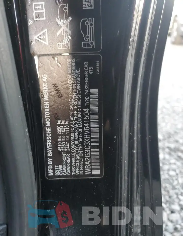 WBA2G3C3XHV641504 Photo# 13