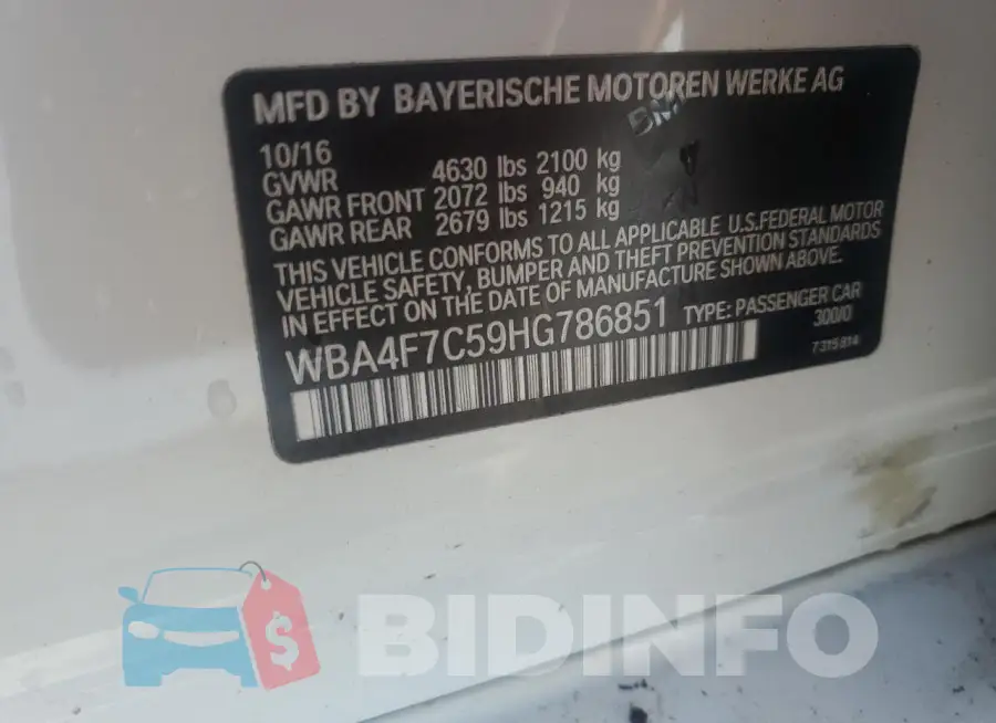 WBA4F7C59HG786851 Photo# 12