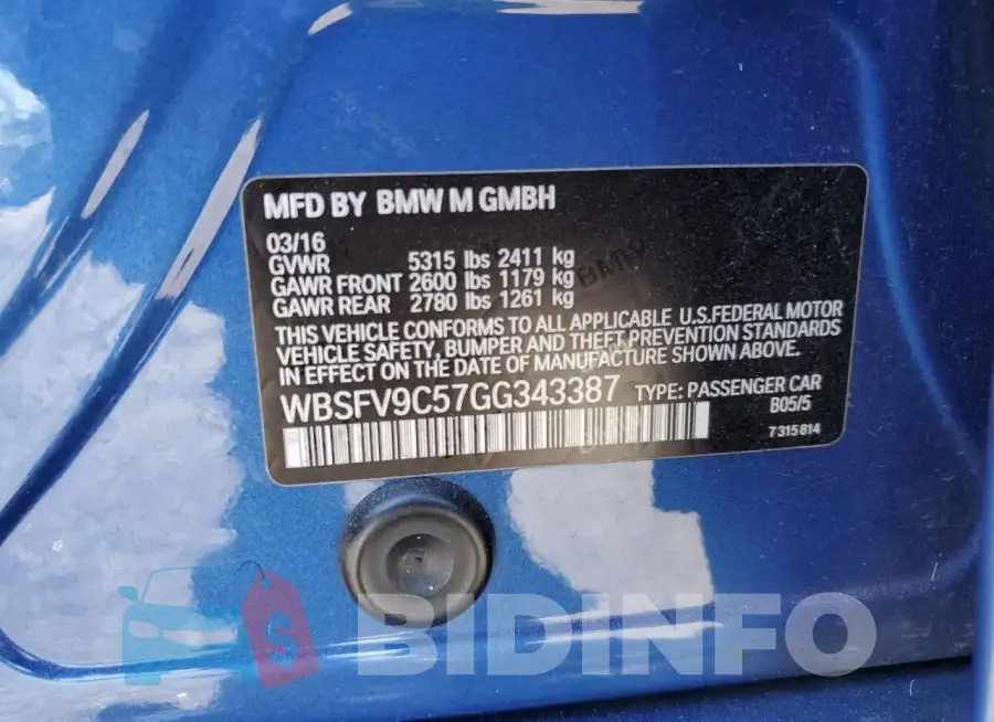 WBSFV9C57GG343387 Photo# 12
