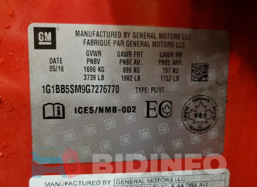 1G1BB5SM9G7276770 Photo# 13