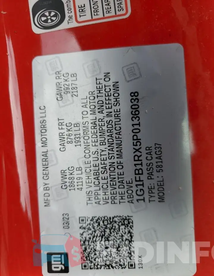 1G1FB1RX5P0136038 Photo# 13