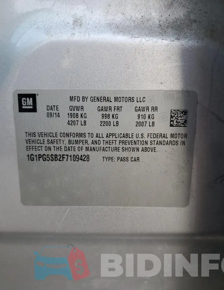 1G1PG5SB2F7109428 Photo# 12