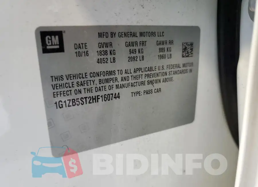 1G1ZB5ST2HF160744 Photo# 12