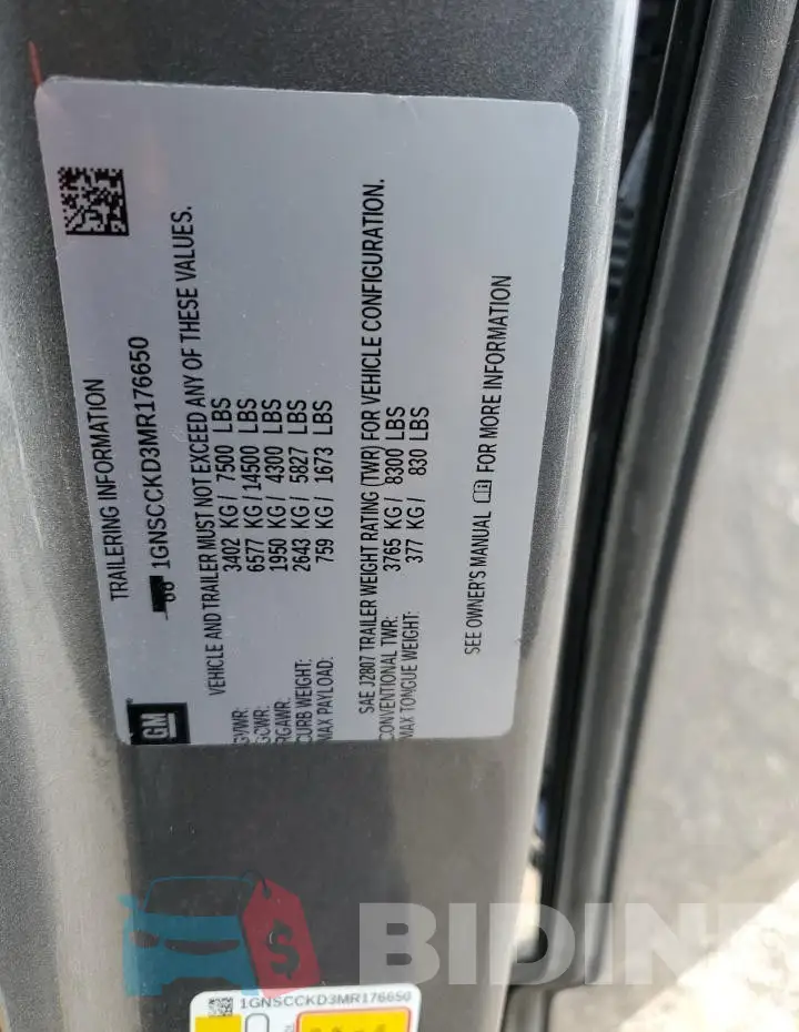 1GNSCCKD3MR176650 Photo# 13