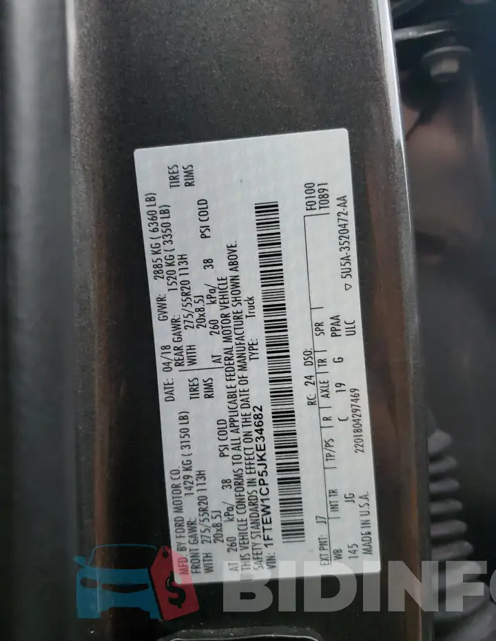 1FTEW1CP5JKE34682 Photo# 13