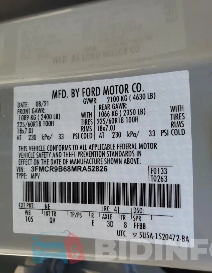 3FMCR9B68MRA52826 Photo# 12