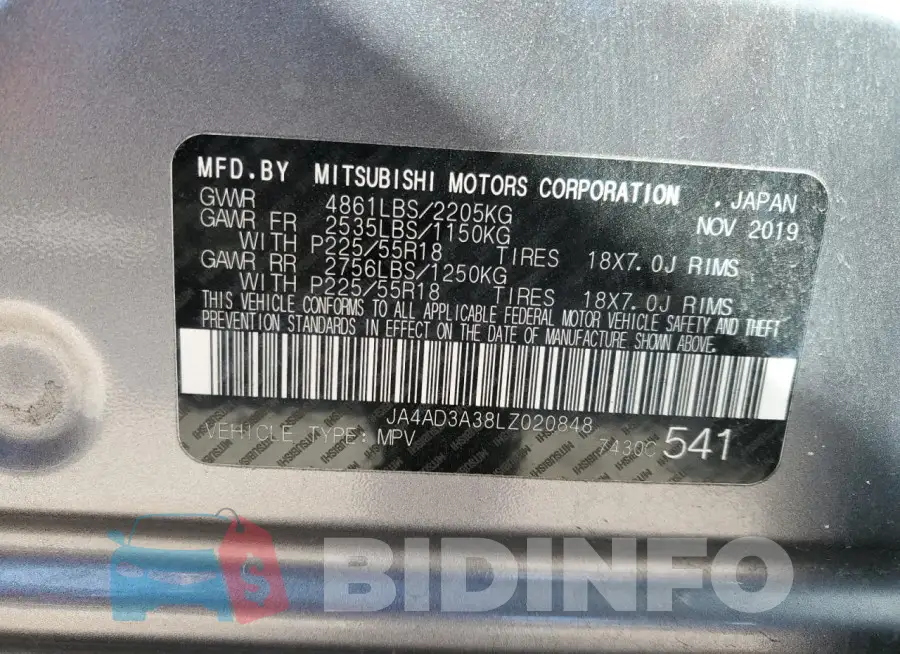 JA4AD3A38LZ020848 Photo# 13