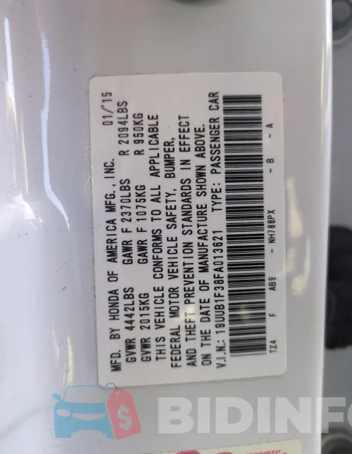 19UUB1F38FA013621 Photo# 13