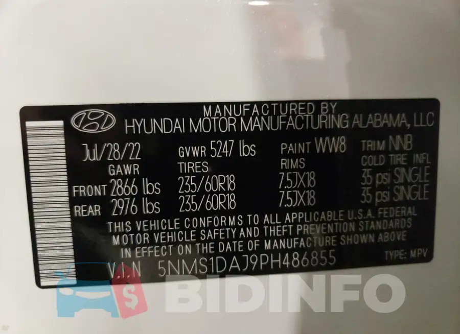 5NMS1DAJ9PH486855 Photo# 13