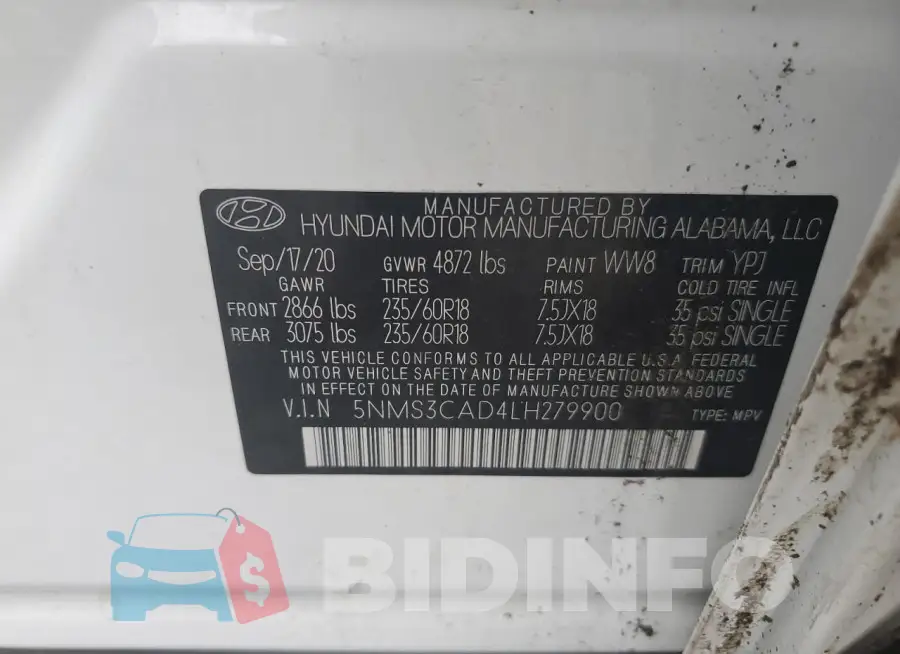 5NMS3CAD4LH279900 Photo# 13