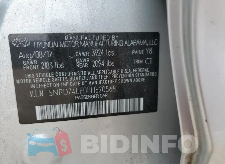 5NPD74LF0LH520565 Photo# 12