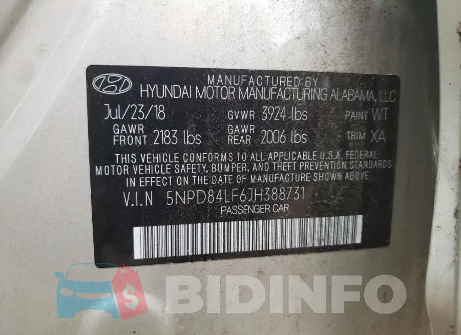 5NPD84LF6JH388731 Photo# 13
