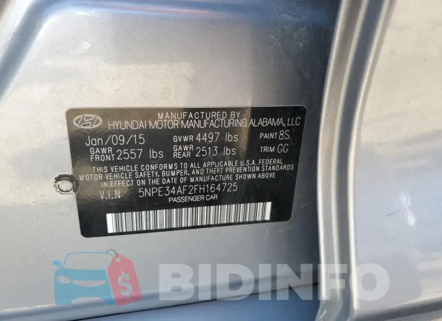 5NPE34AF2FH164725 Photo# 12