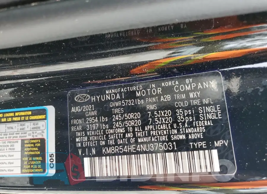 KM8R54HE4NU375031 Photo# 14
