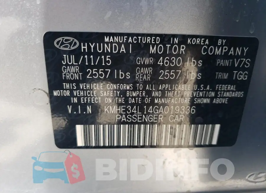 KMHE34L14GA019336 Photo# 13