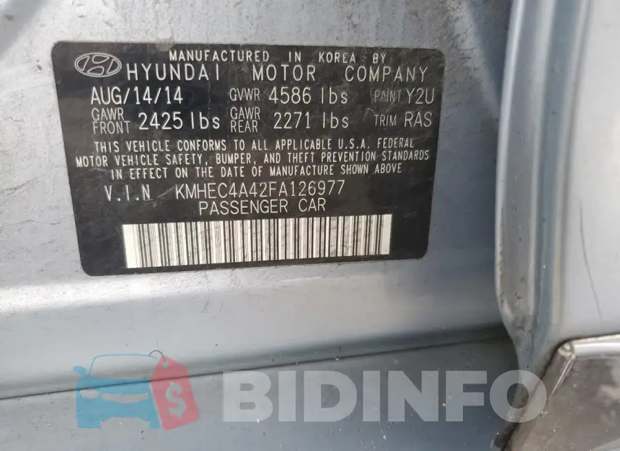 KMHEC4A42FA126977 Photo# 12