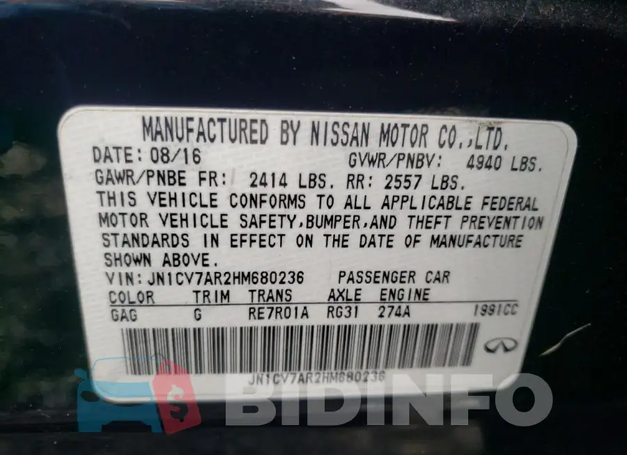 JN1CV7AR2HM680236 Photo# 13