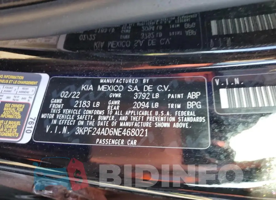 3KPF24AD6NE468021 Photo# 13