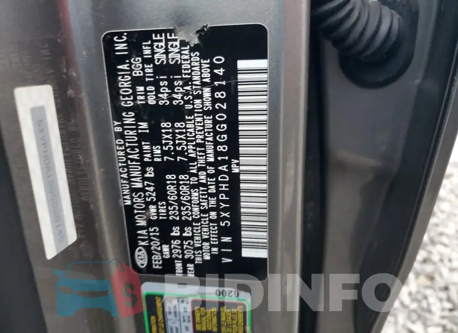 5XYPHDA18GG028140 Photo# 13