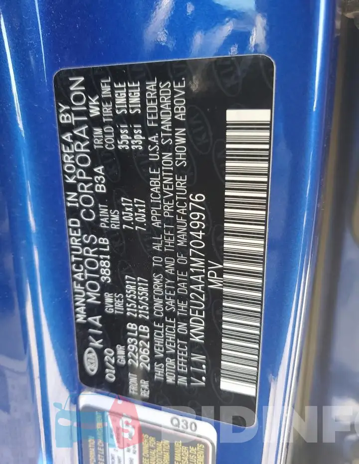 KNDEU2AA1M7049976 Photo# 13