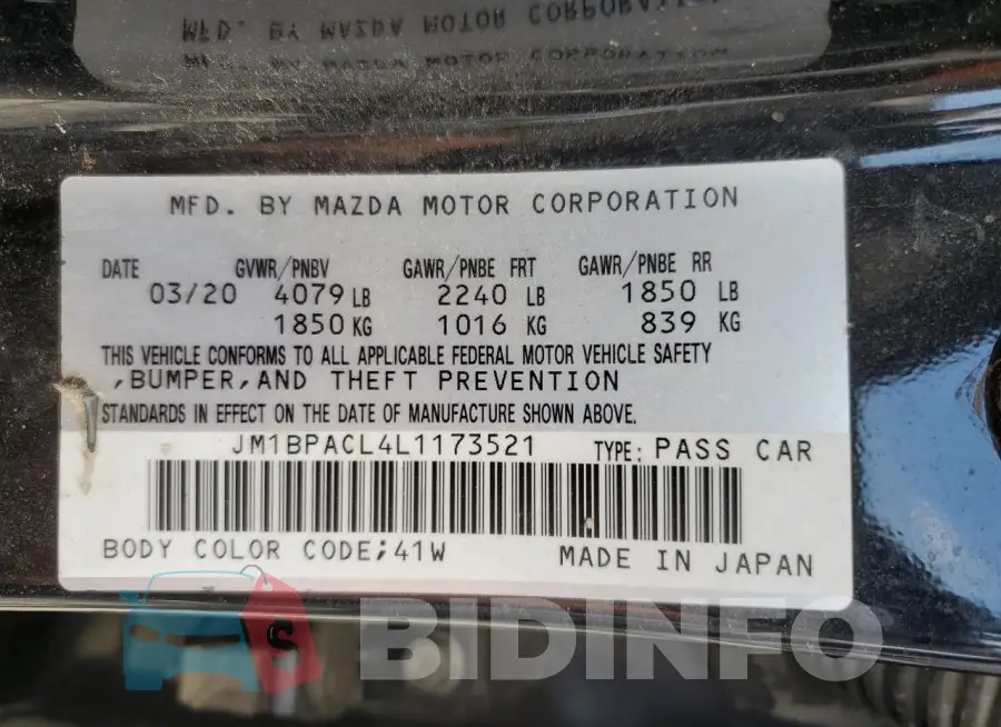 JM1BPACL4L1173521 Photo# 12