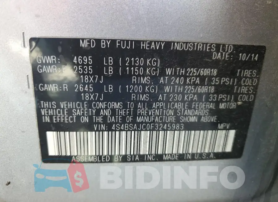 4S4BSAJC0F3245983 Photo# 12