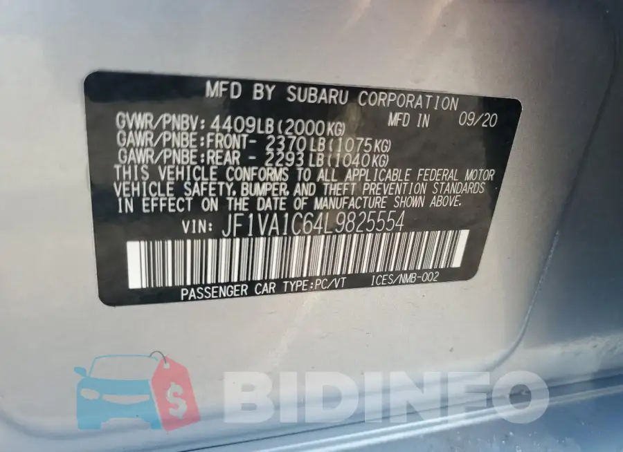 JF1VA1C64L9825554 Photo# 12