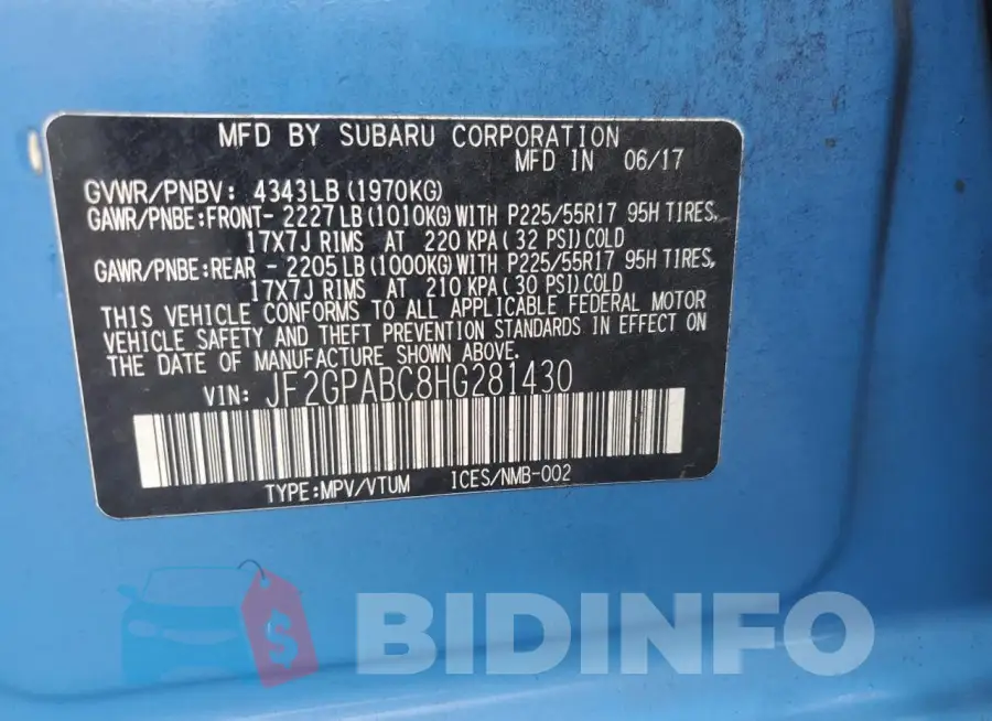 JF2GPABC8HG281430 Photo# 12