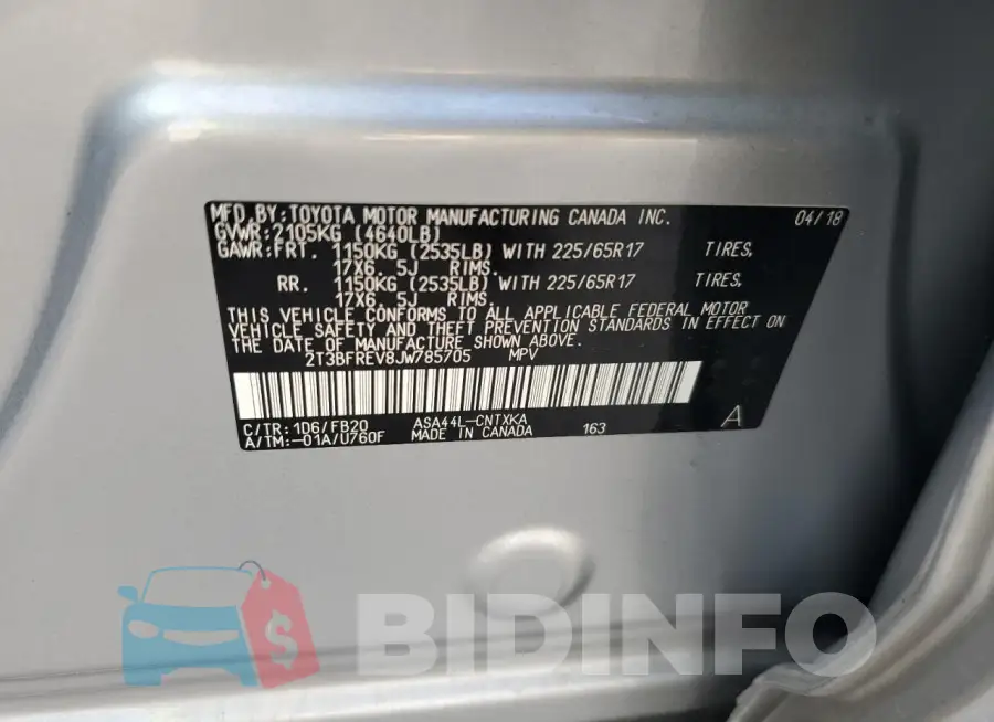 2T3BFREV8JW785705 Photo# 13