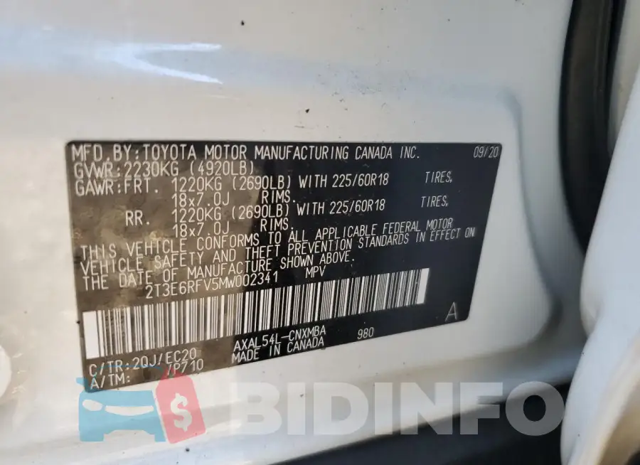 2T3E6RFV5MW002341 Photo# 13