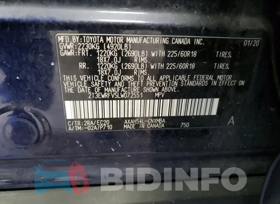 2T3EWRFV5LW072551 Photo# 14