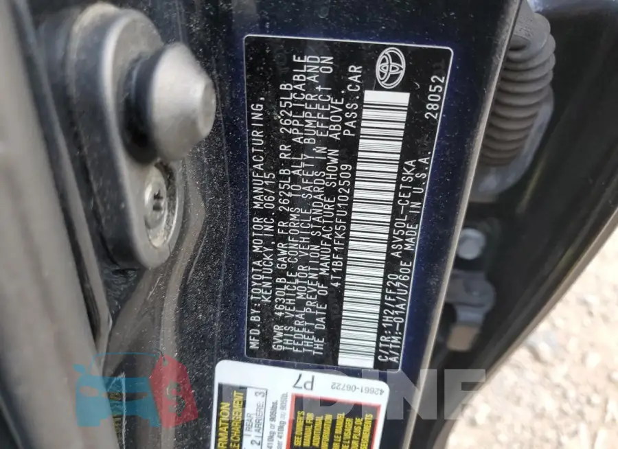 4T1BF1FK5FU102509 Photo# 12
