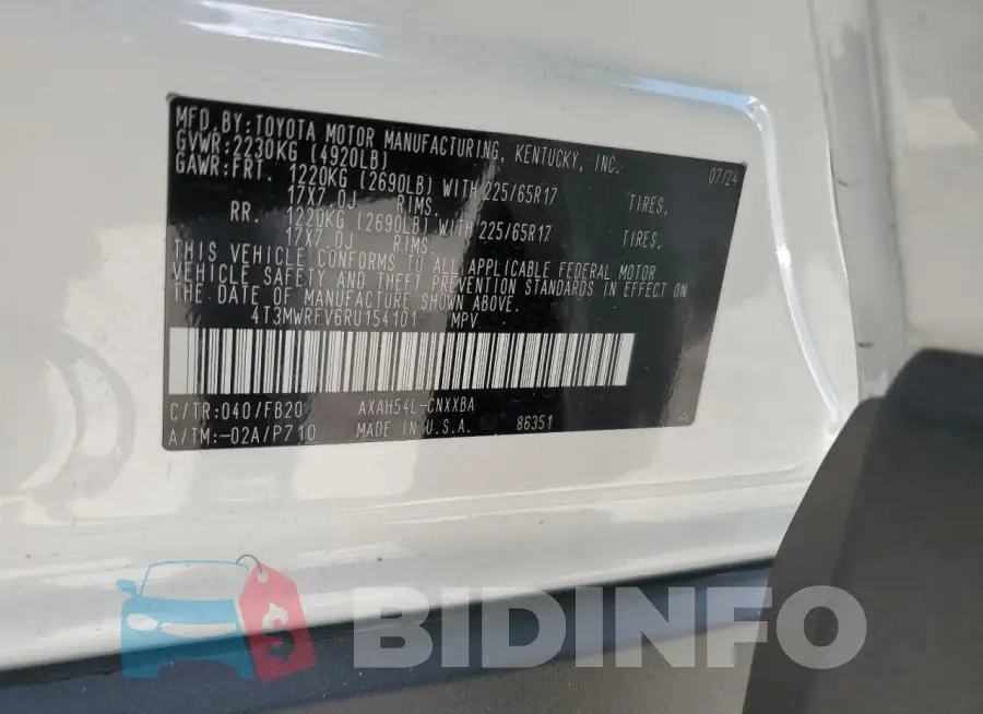 4T3MWRFV6RU154101 Photo# 14