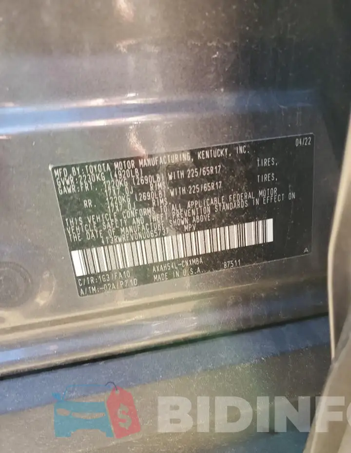 4T3RWRFV0NU065737 Photo# 13