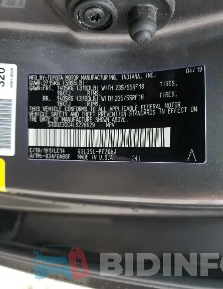 5TDDZ3DC4LS228629 Photo# 14