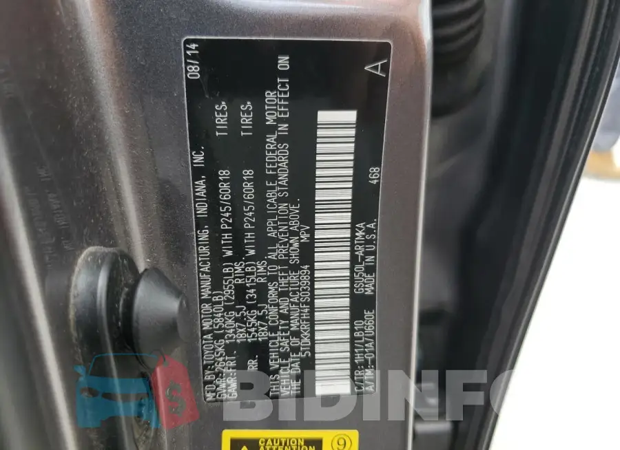 5TDKKRFH4FS039894 Photo# 14