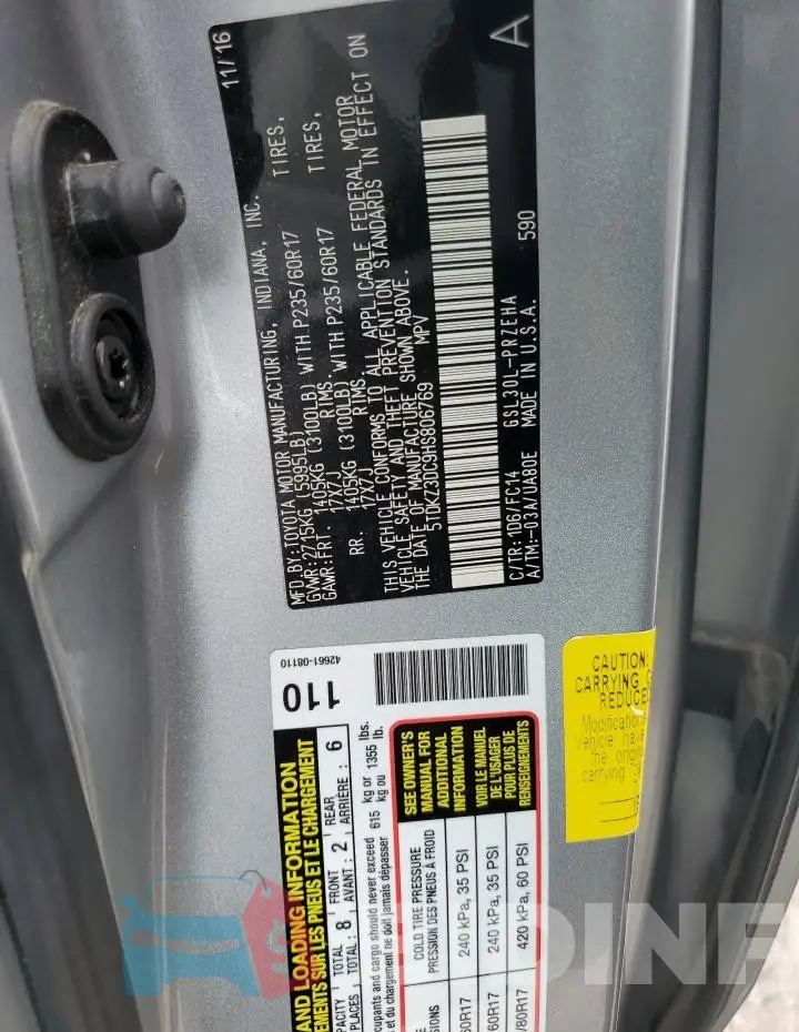 5TDKZ3DC9HS806769 Photo# 13
