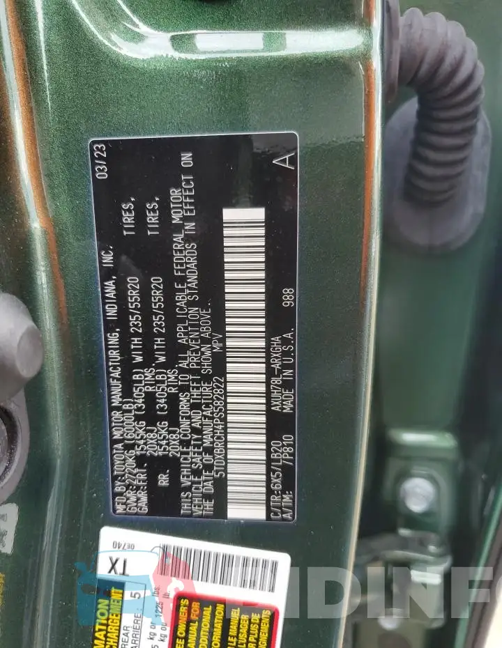 5TDXBRCH4PS582822 Photo# 14
