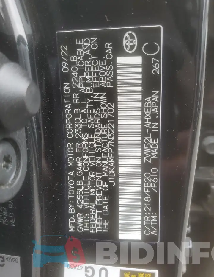 JTDKAMFP7N3221702 Photo# 13