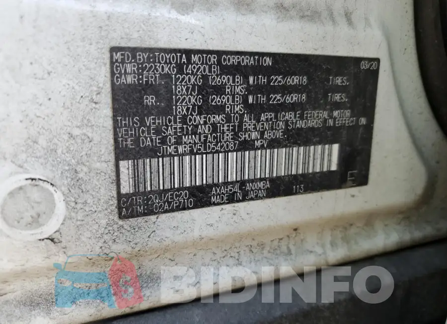 JTMEWRFV5LD542087 Photo# 13