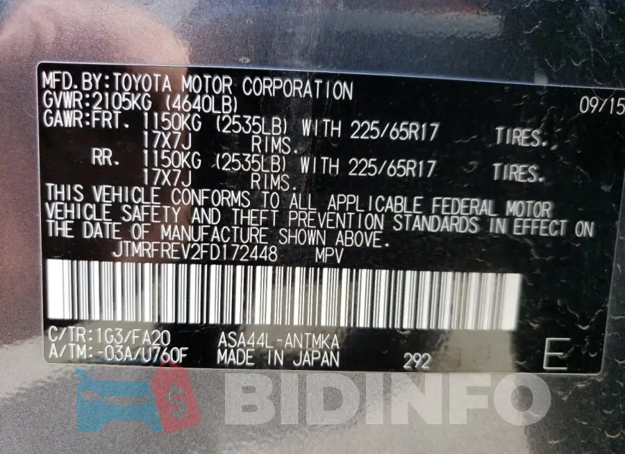 JTMRFREV2FD172448 Photo# 13