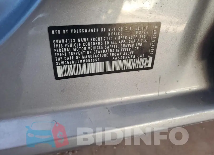 3VWC57BU1MM051952 Photo# 13