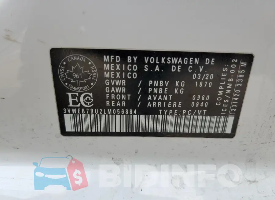 3VWEB7BU2LM056884 Photo# 12