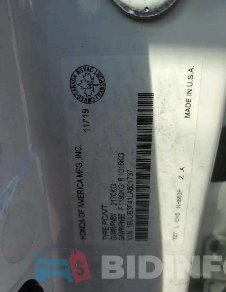 19UUB3F41LA801737 Photo# 12