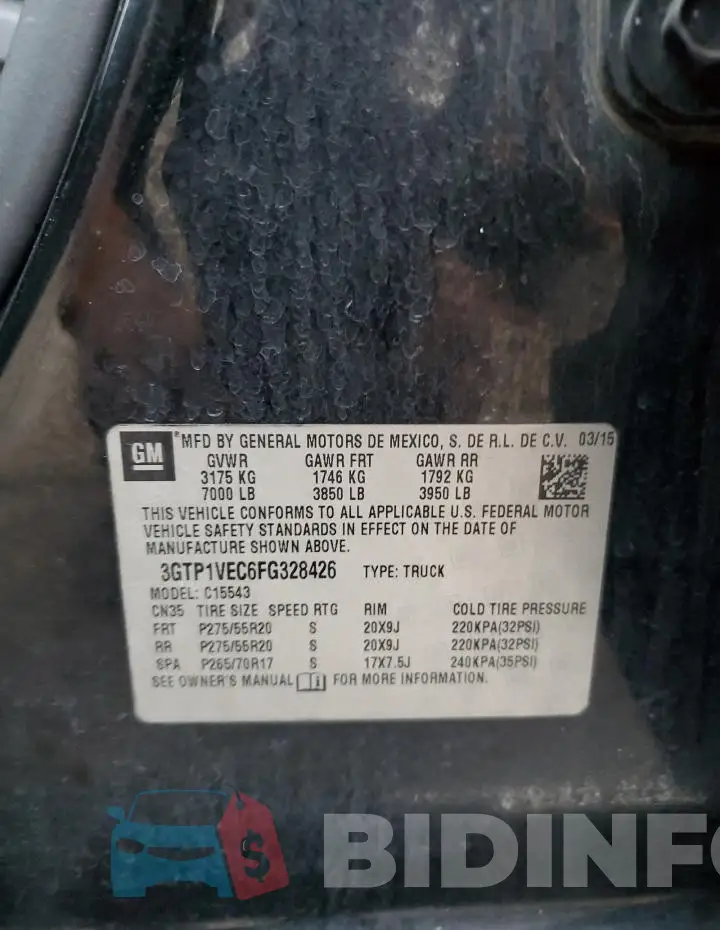 3GTP1VEC6FG328426 Photo# 12