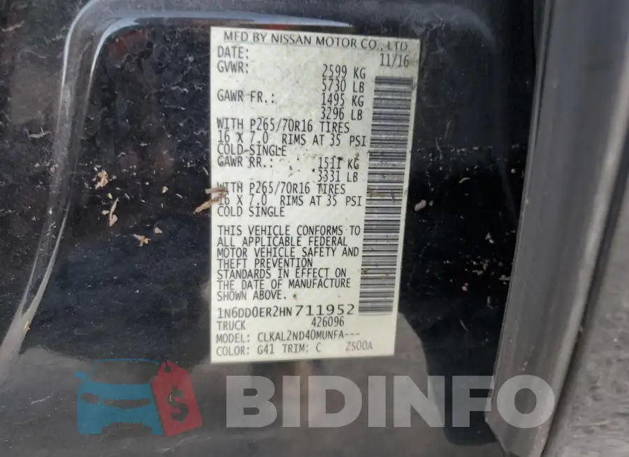 1N6DD0ER2HN711952 Photo# 13