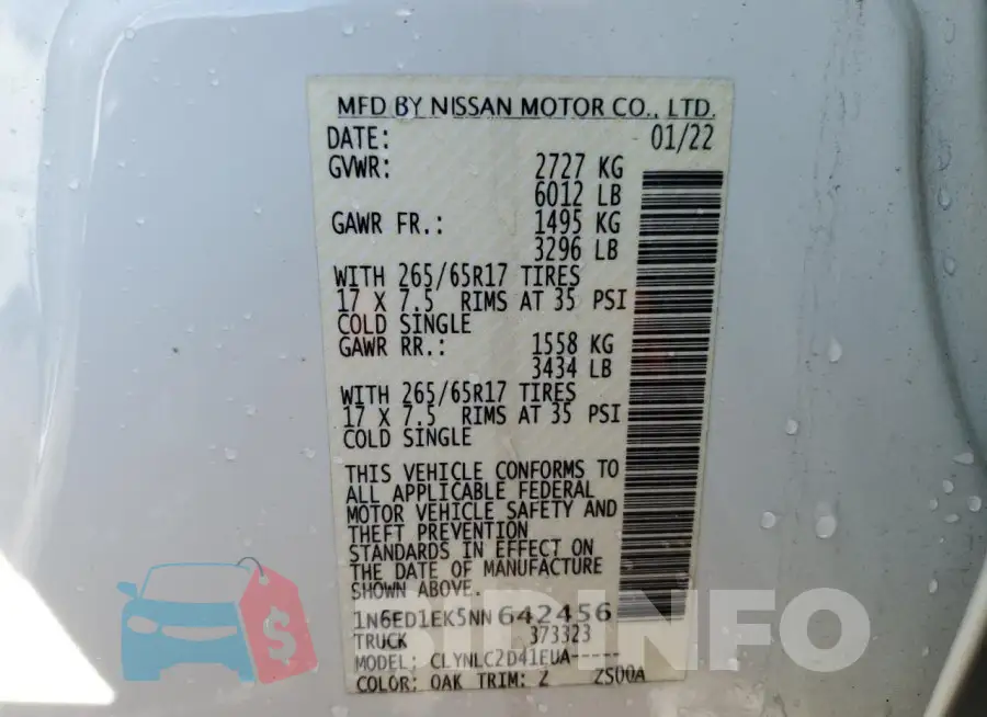 1N6ED1EK5NN642456 Photo# 12