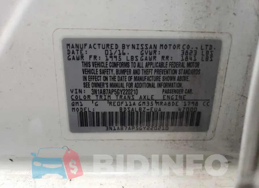 3N1AB7AP5GY220210 Photo# 12
