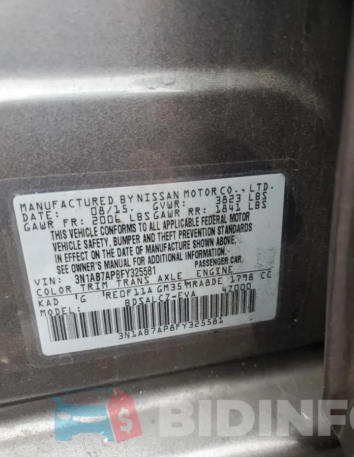 3N1AB7AP8FY325581 Photo# 12