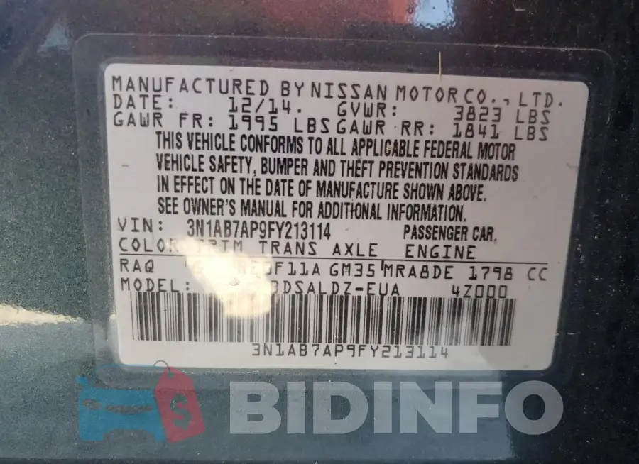 3N1AB7AP9FY213114 Photo# 13